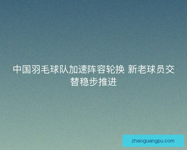 中国羽毛球队加速阵容轮换 新老球员交替稳步推进